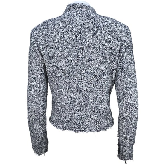 Navy/White Rebecca Taylor Stretch-Boucle Crop Jacket Size 8 - Picture 13 of 16